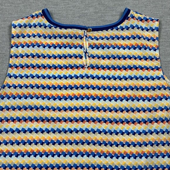 Tommy Hilfiger Womens Multicolor Geometric Tank Top Keyhole Back Stripes Size XL - Picture 8 of 13